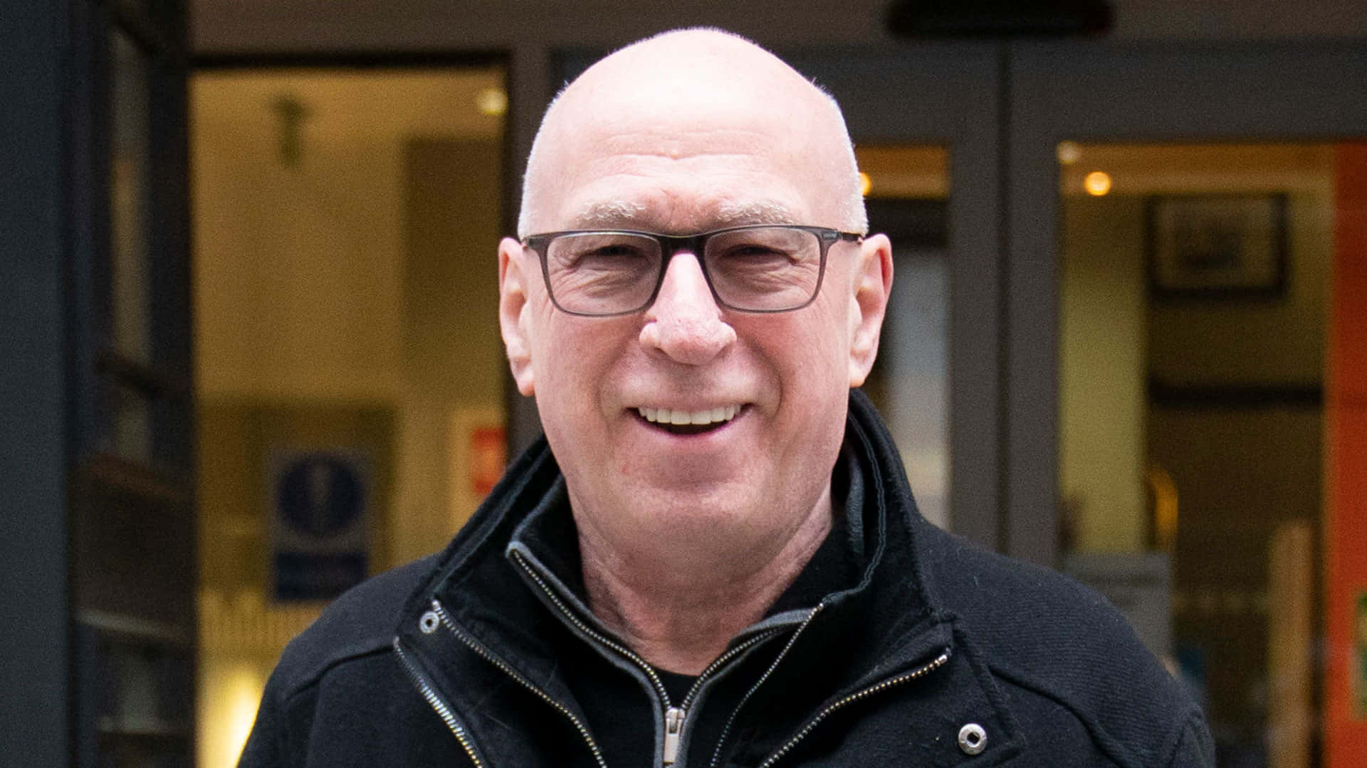 Ken Bruce, black jacket, glasses, Full HD Desktop Wallpaper