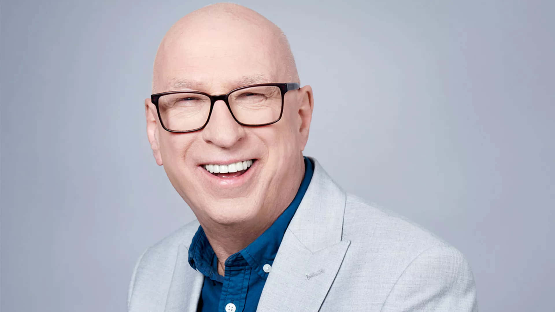 Ken Bruce, bald man, glasses, Full HD Desktop Wallpaper