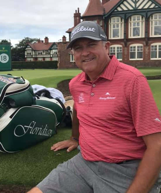 Ken Duke, red striped shirt, green golf bag, SD Phone Wallpaper