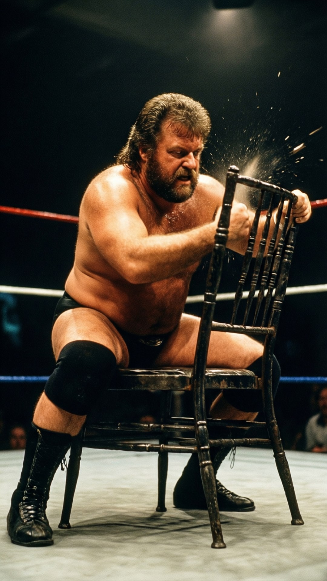 Ken Patera, steel chair, wrestling moment, Full HD Phone Wallpaper