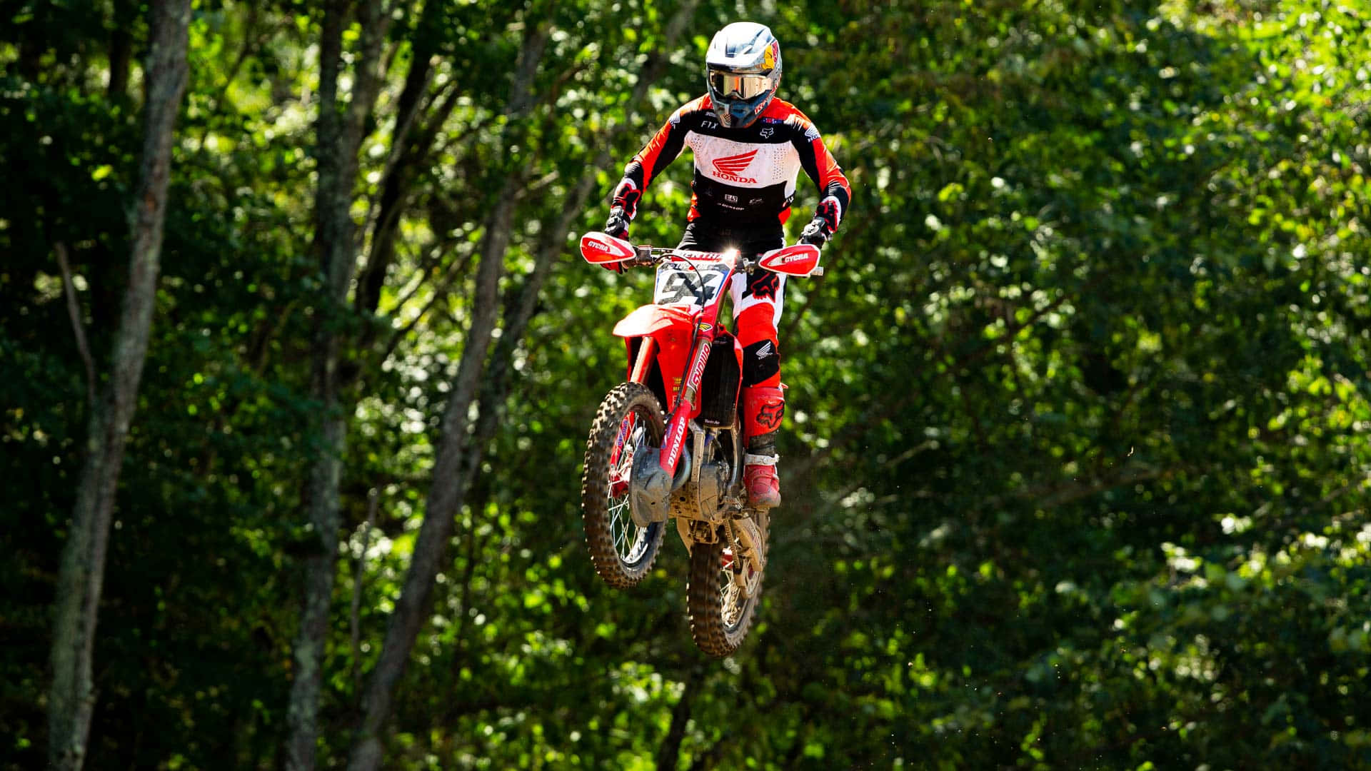 Ken Roczen, red gear, red Honda bike, Full HD Desktop Wallpaper