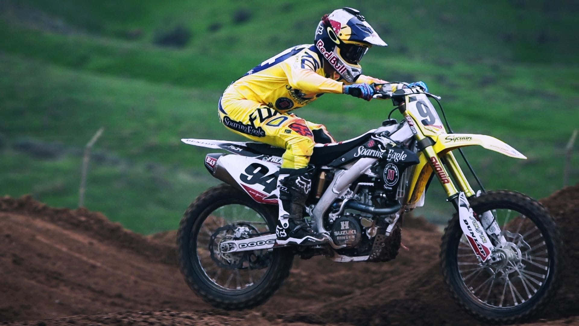 Ken Roczen, yellow gear, dirt track, Full HD Desktop Wallpaper