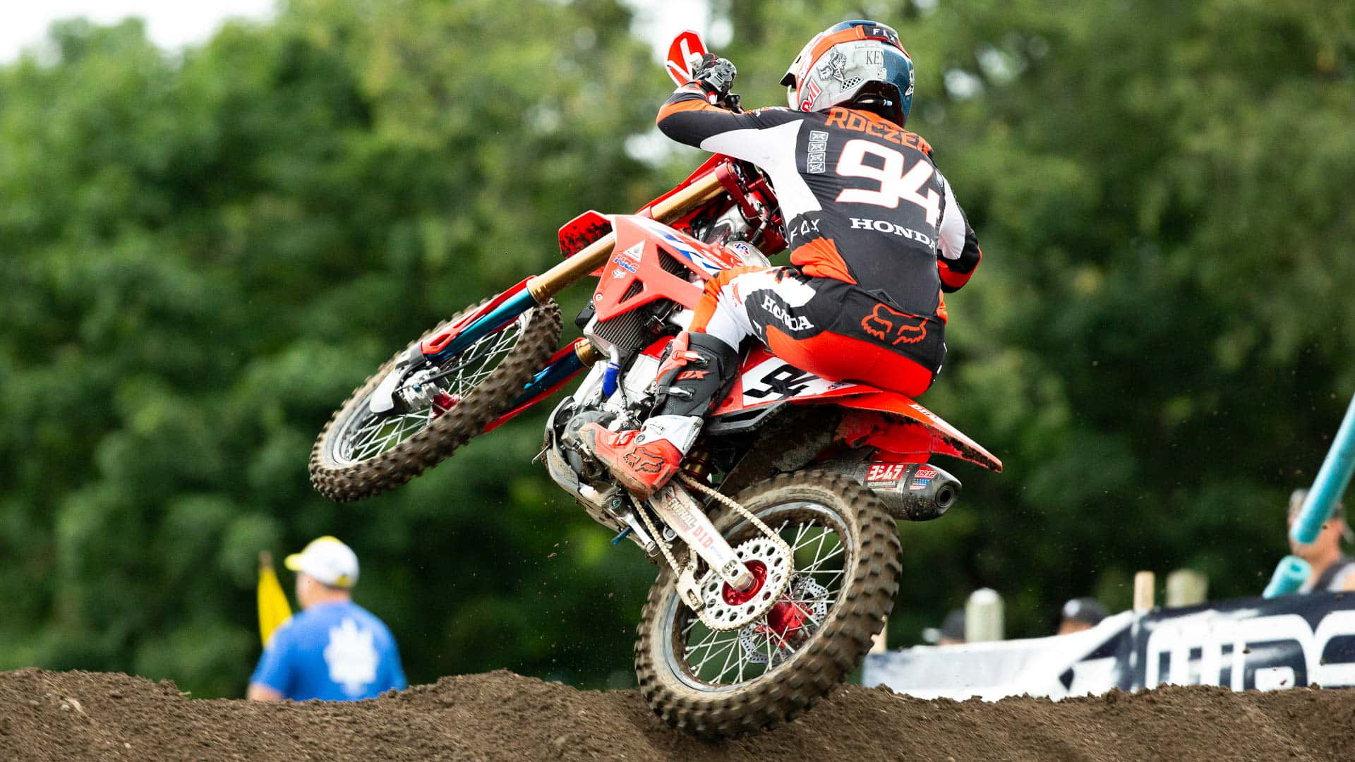 Ken Roczen, orange gear, red Honda bike, Full HD Desktop Wallpaper