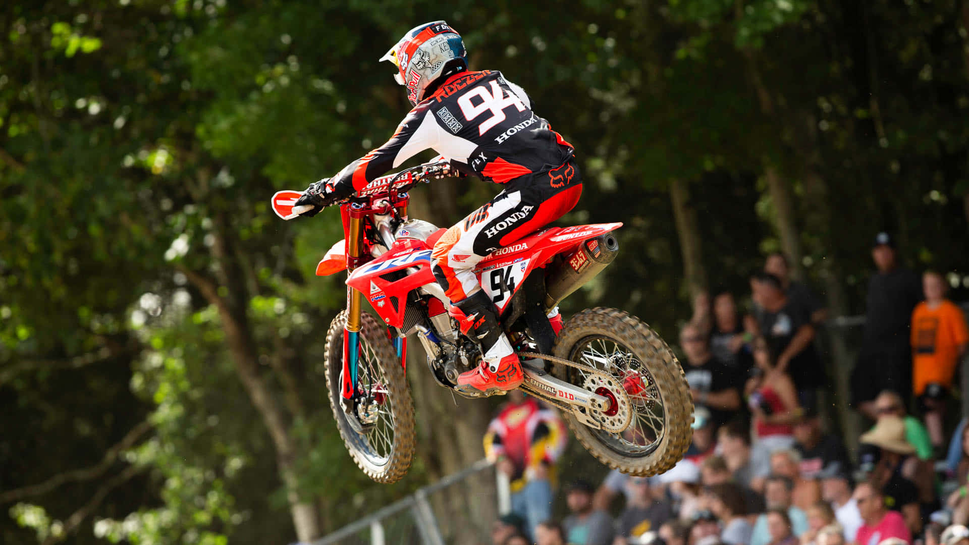 Ken Roczen, red and black gear, red Honda dirt bike, Full HD Desktop Wallpaper