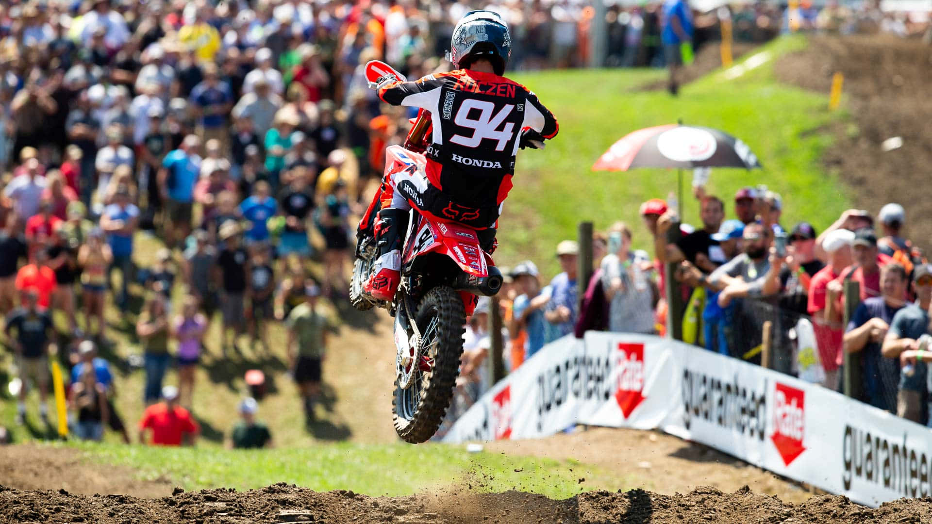 Ken Roczen, red and black gear, dirt bike, Full HD Desktop Wallpaper