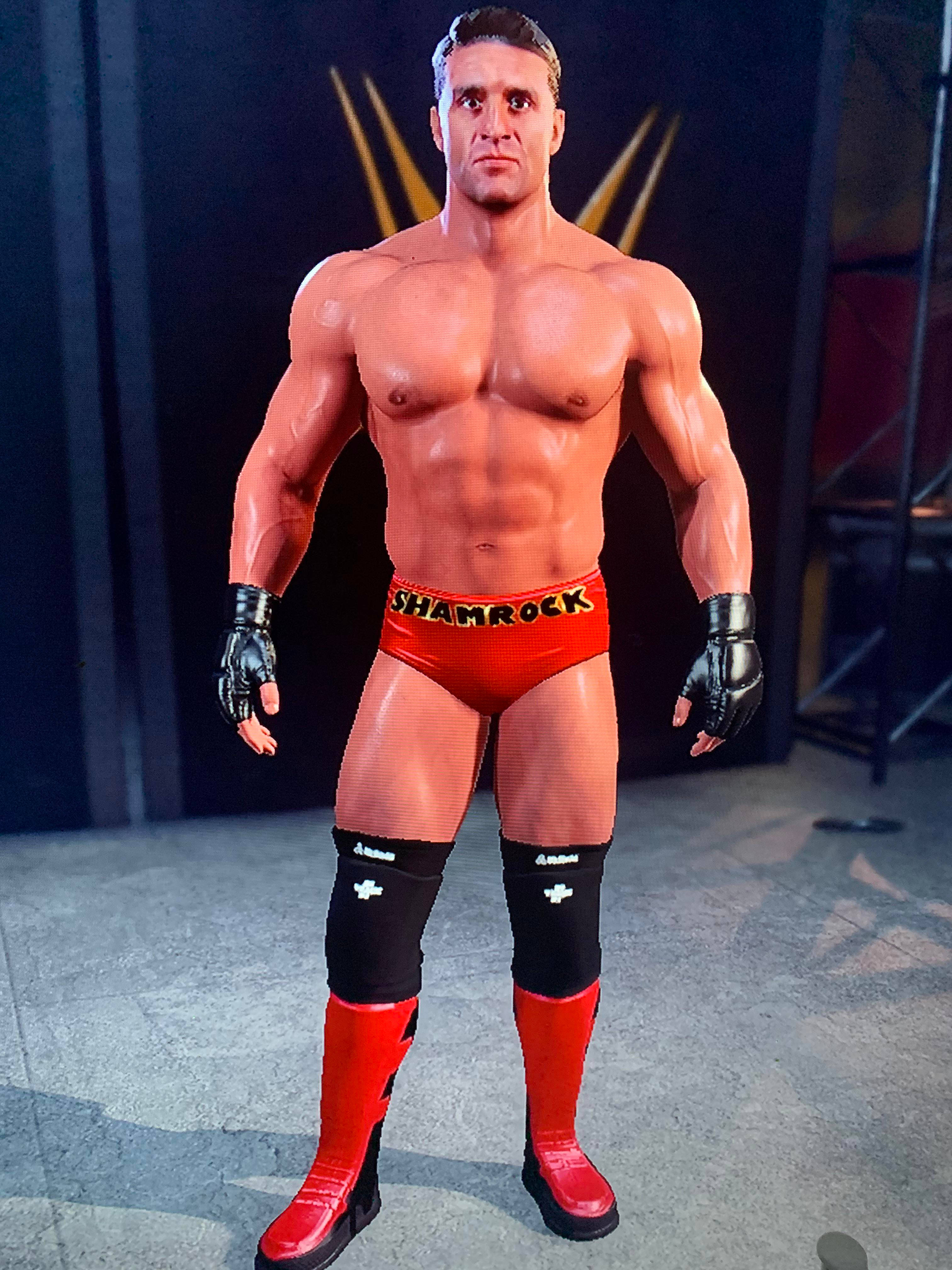 Ken Shamrock, red trunks, black gloves, 4K Phone Wallpaper