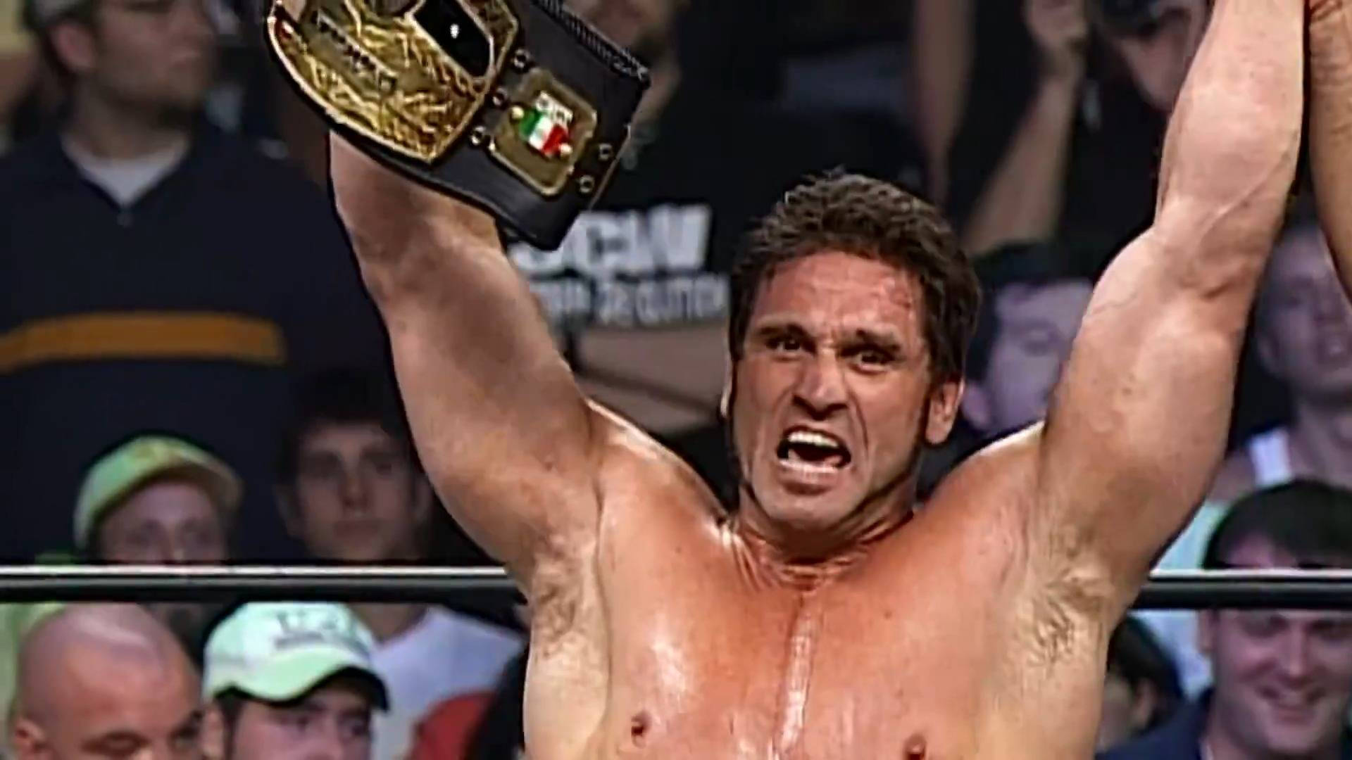 Ken Shamrock, gold championship belt, packed arena, Full HD Desktop Wallpaper
