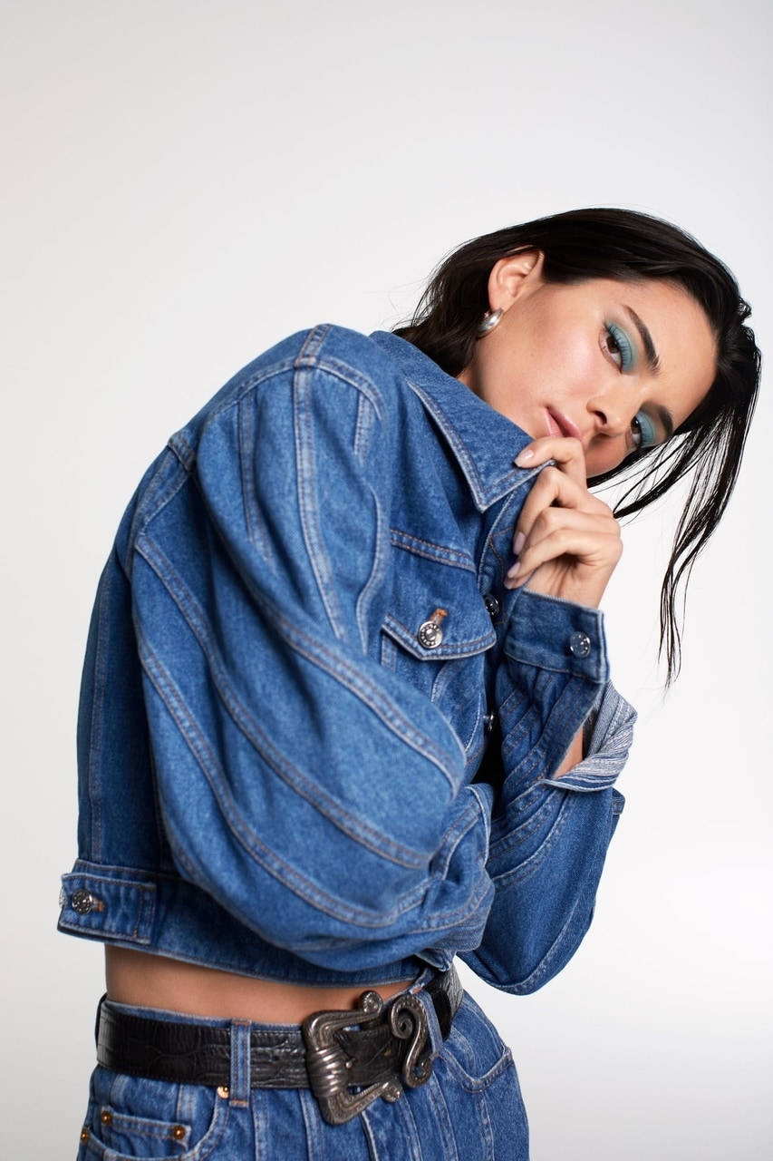 Kendall Jenner, denim jacket, jeans, HD Phone Wallpaper