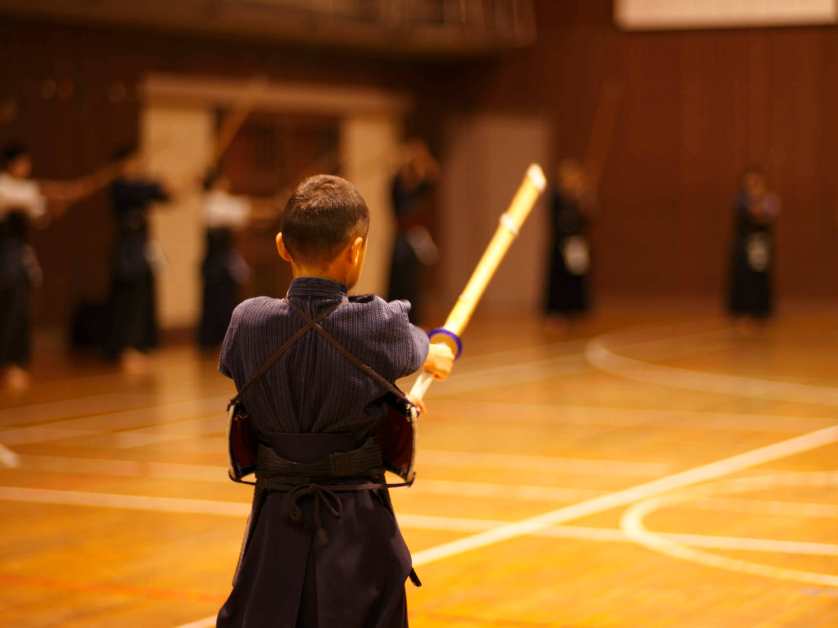 young boy, traditional martial arts gear, wooden sword, HD Desktop Wallpaper
