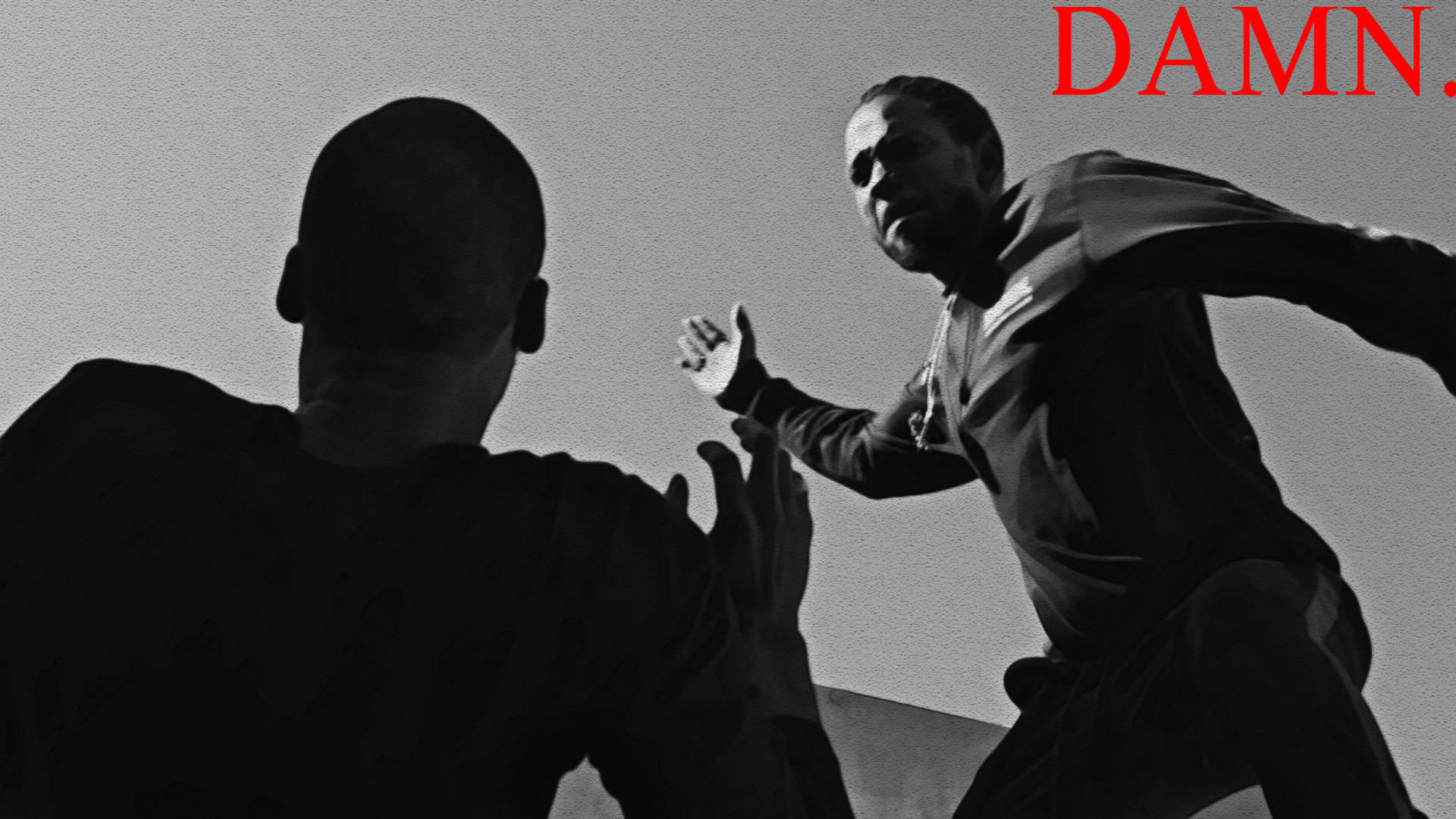 Kendrick Lamar, black and white, stark sky, Full HD Desktop Wallpaper