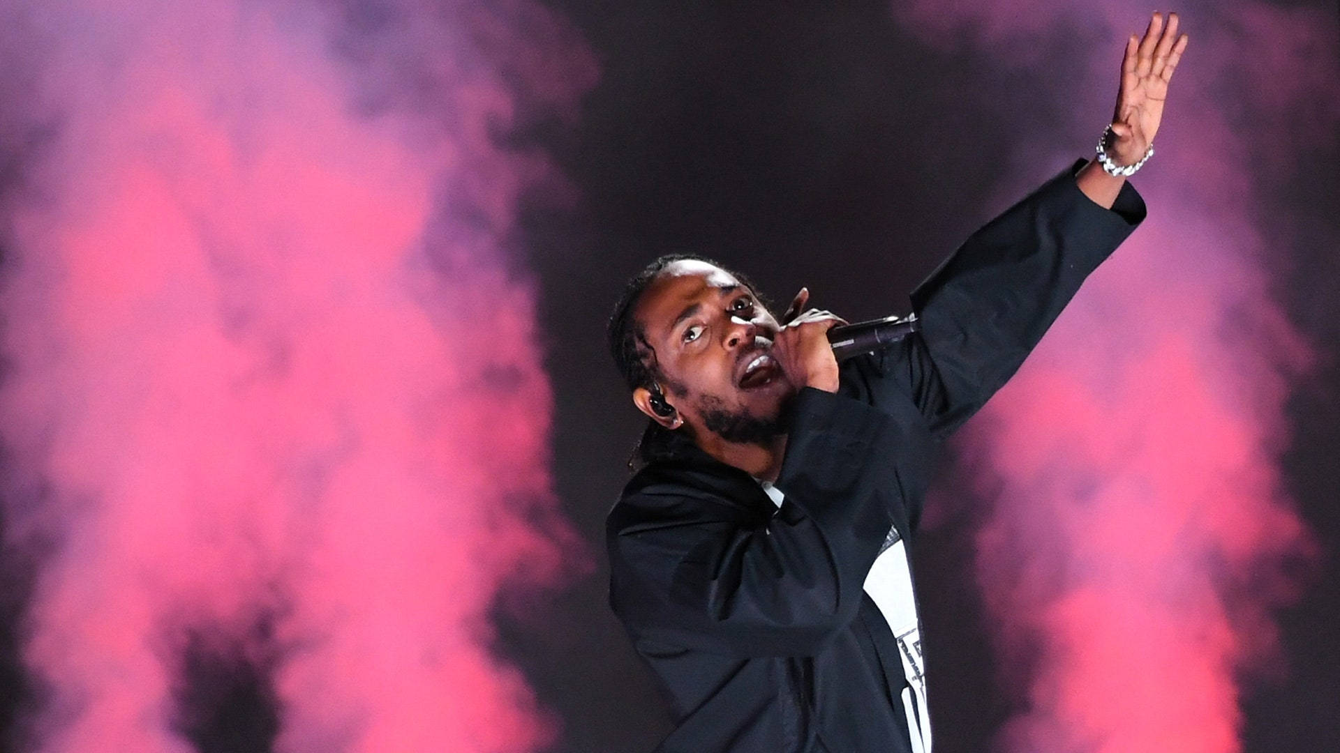 Kendrick Lamar, pink smoke, stage, Full HD Desktop Wallpaper