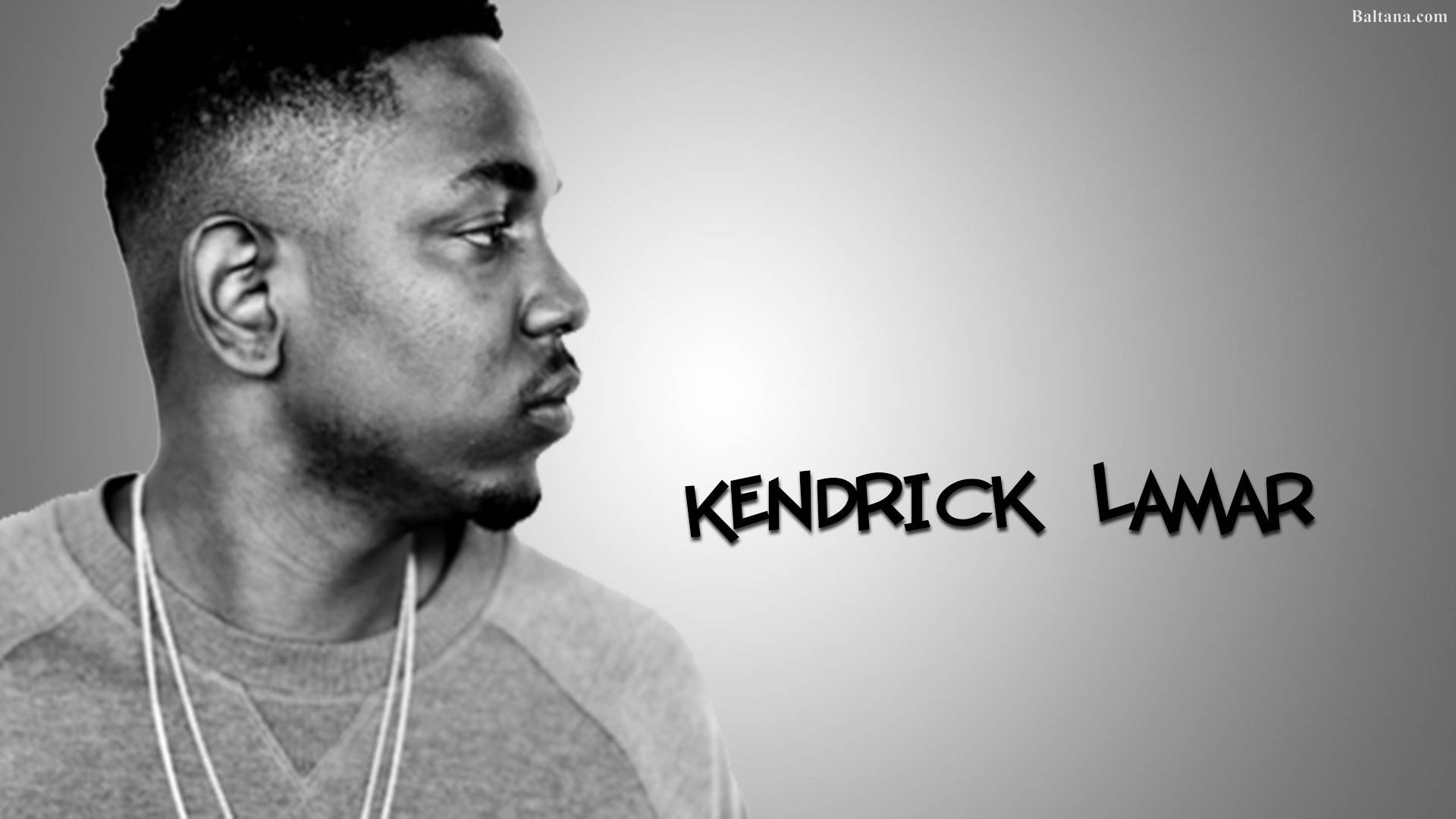 Kendrick Lamar, black and white portrait, profile, Full HD Desktop Wallpaper