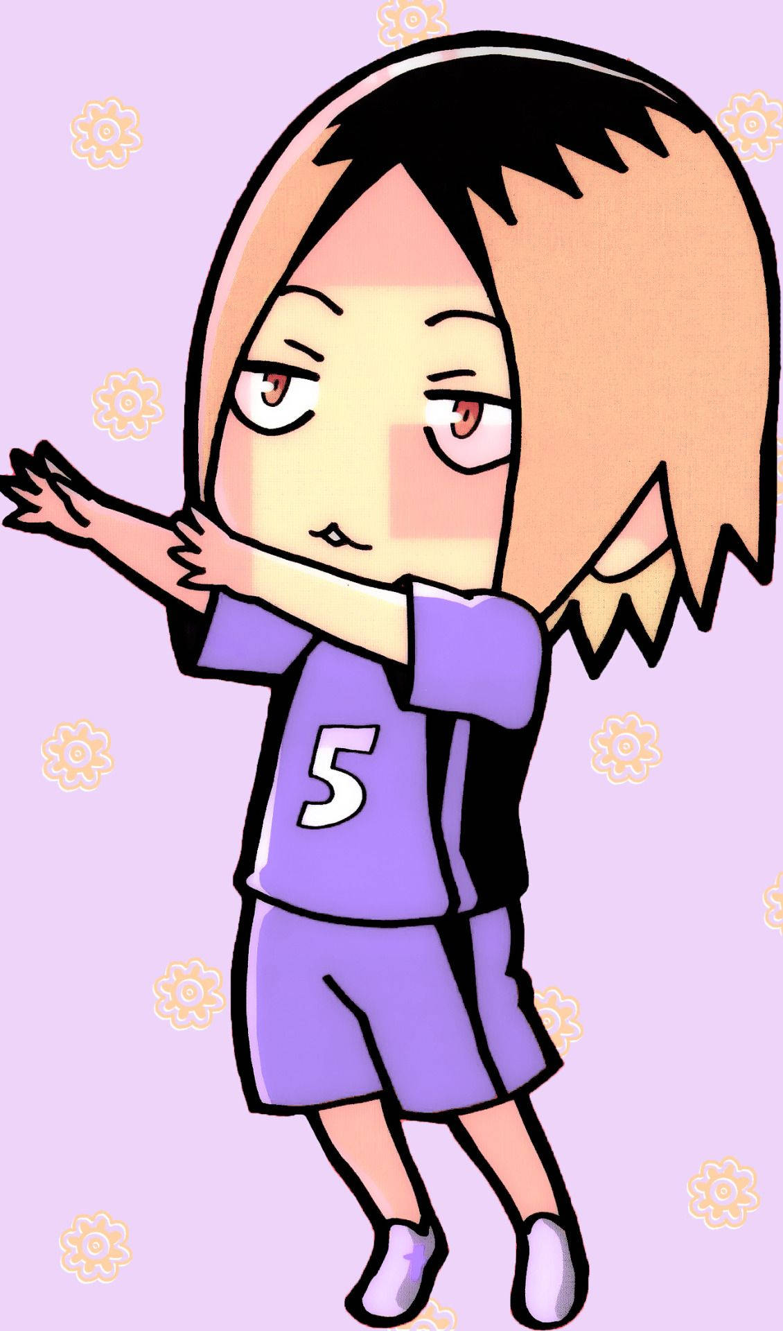 Kenma, chibi, purple sports uniform, Full HD Phone Wallpaper