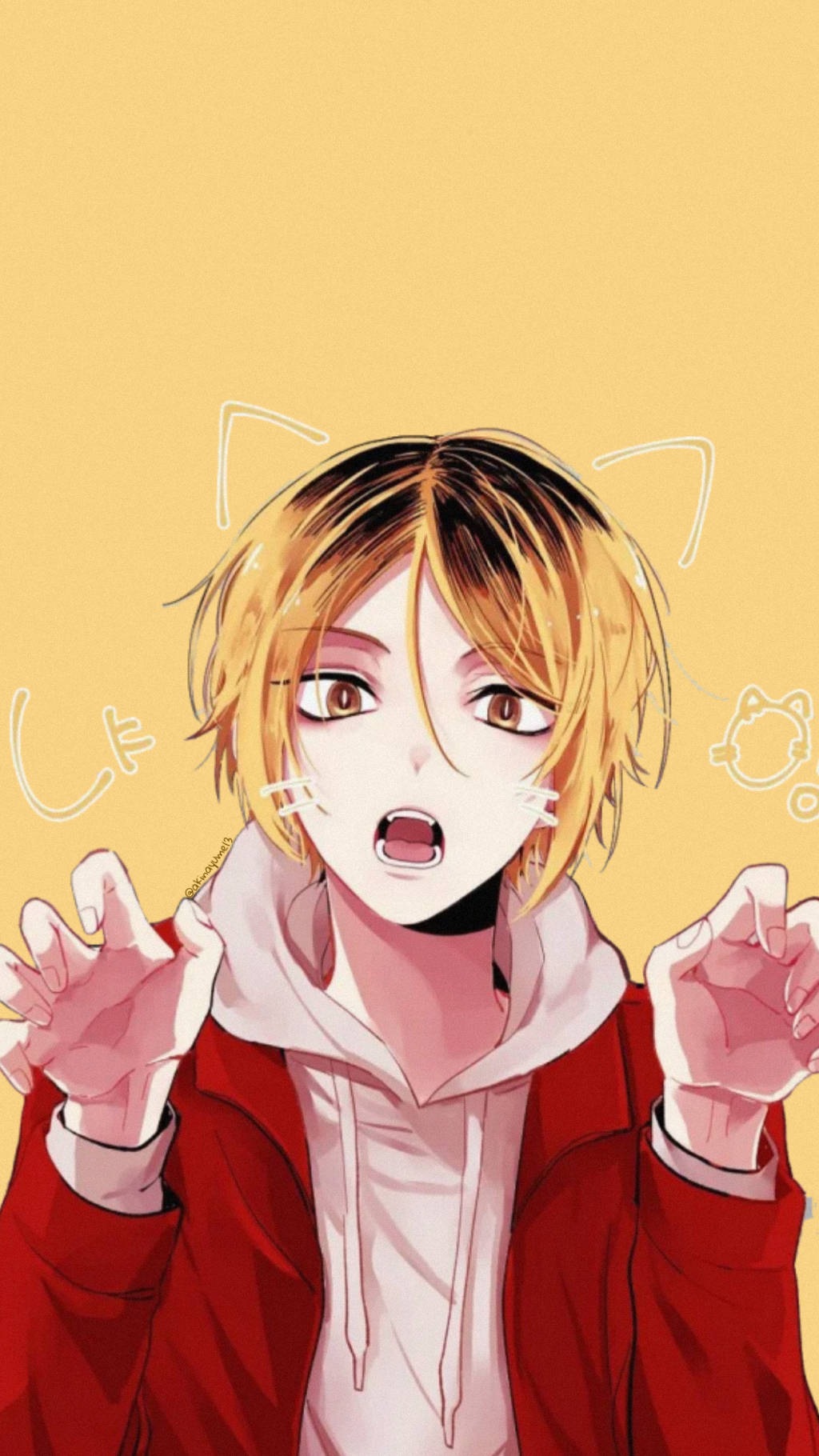 Kenma, cat ears, blonde hair, HD Phone Wallpaper