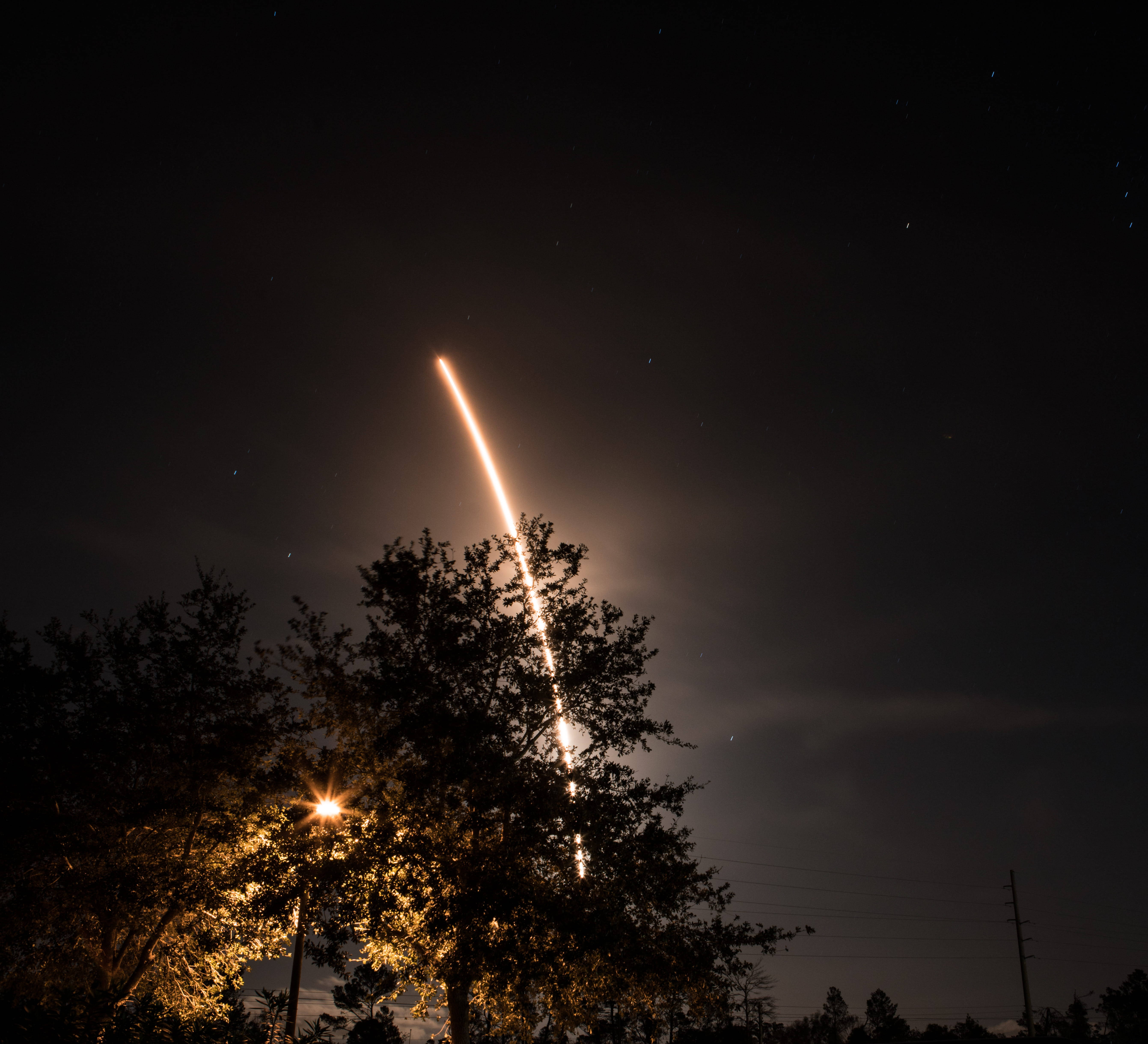 Kennedy Space Center, rocket, starry night sky, 5K Desktop Wallpaper
