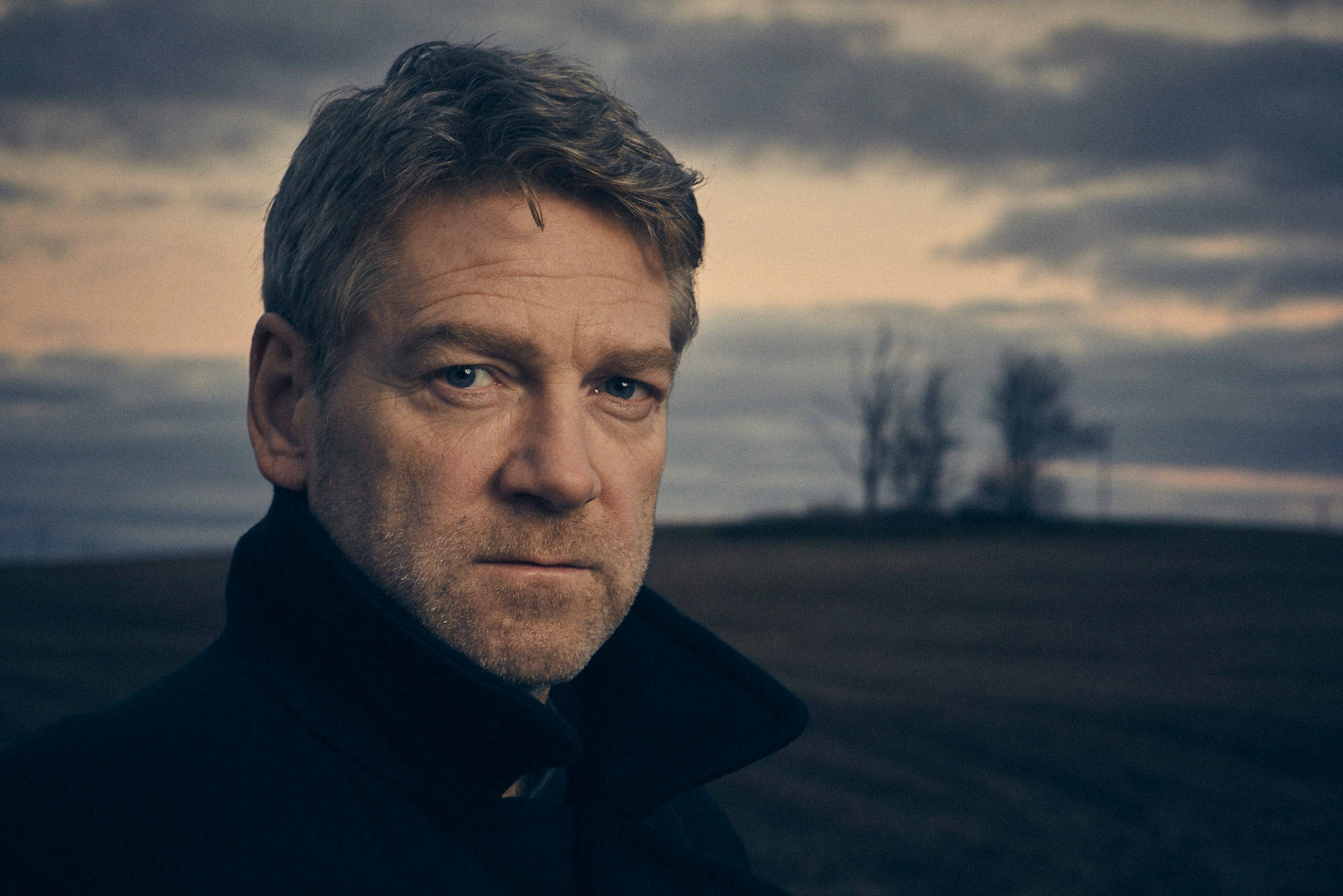 Kenneth Branagh, gray hair, serious expression, Full HD Desktop Wallpaper