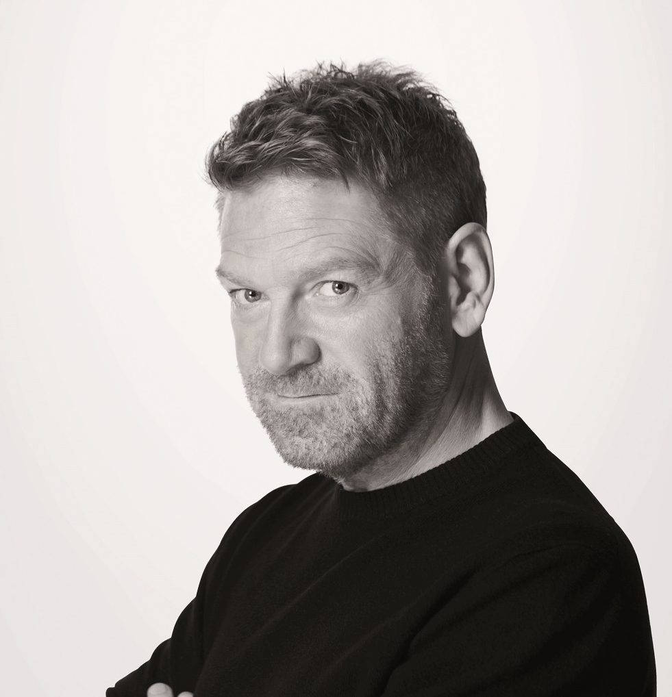 Kenneth Branagh, black and white, portrait, SD Phone Wallpaper