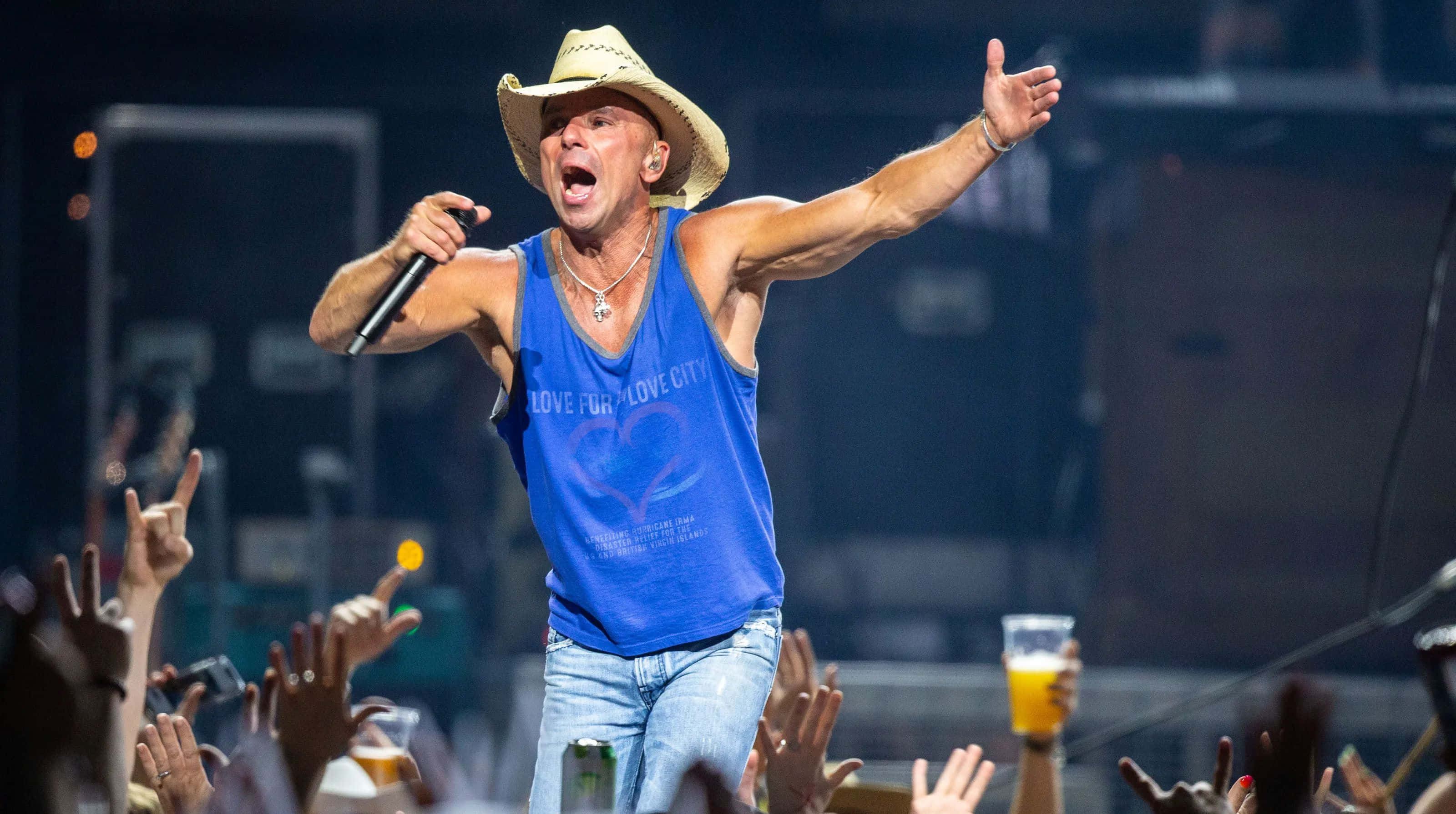 Kenny Chesney, concert, cowboy hat, 2K Desktop Wallpaper