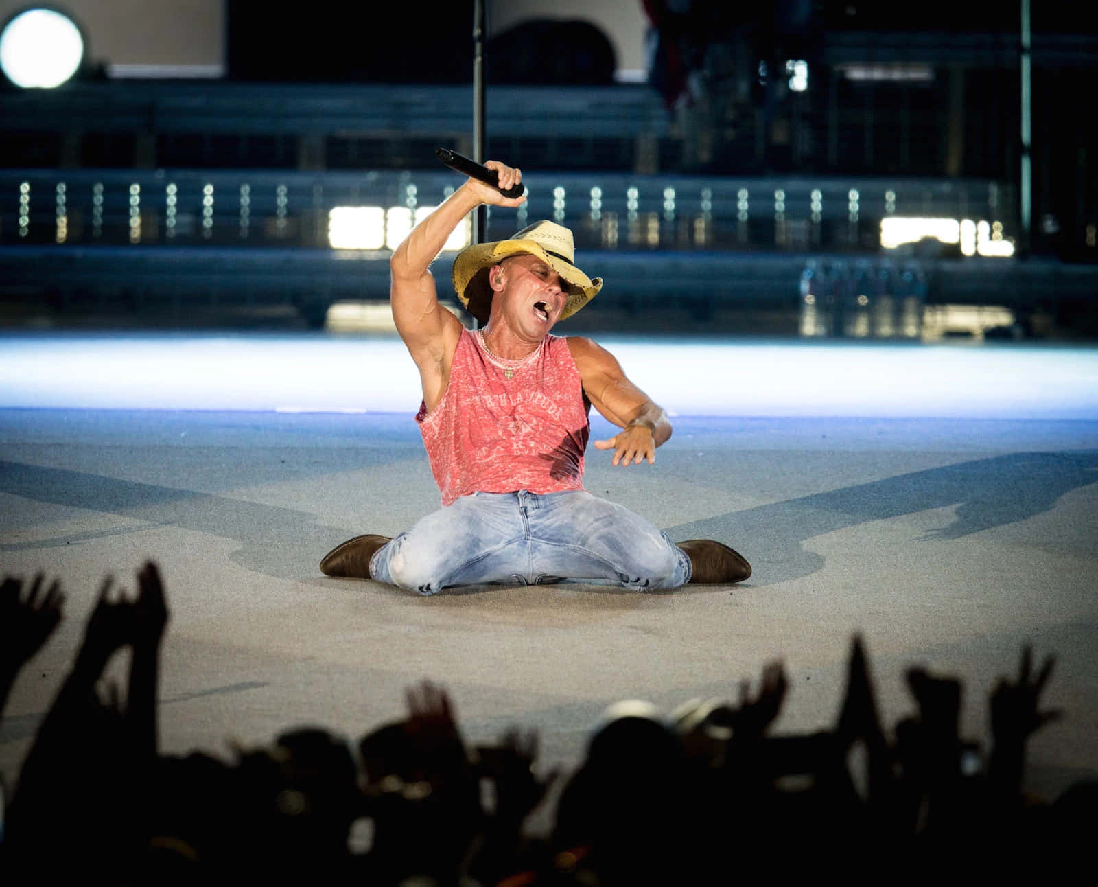 Kenny Chesney, cowboy hat, red tank top, HD Desktop Wallpaper
