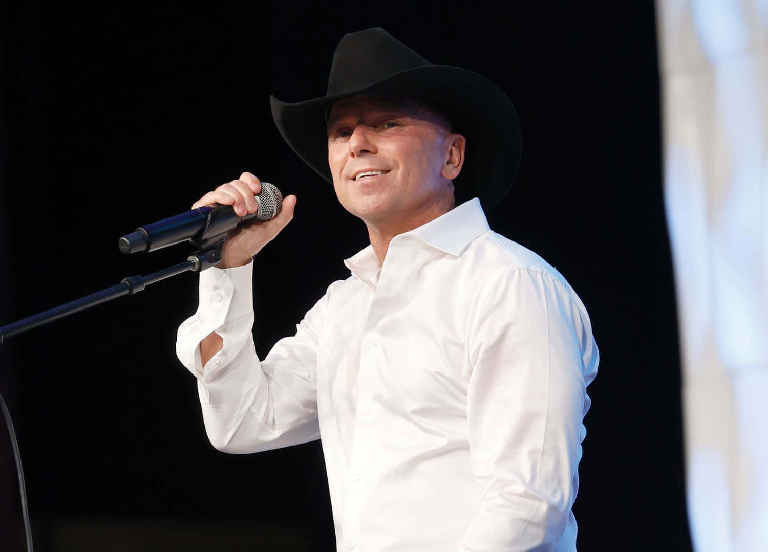 Kenny Chesney, black cowboy hat, white shirt, HD Desktop Wallpaper