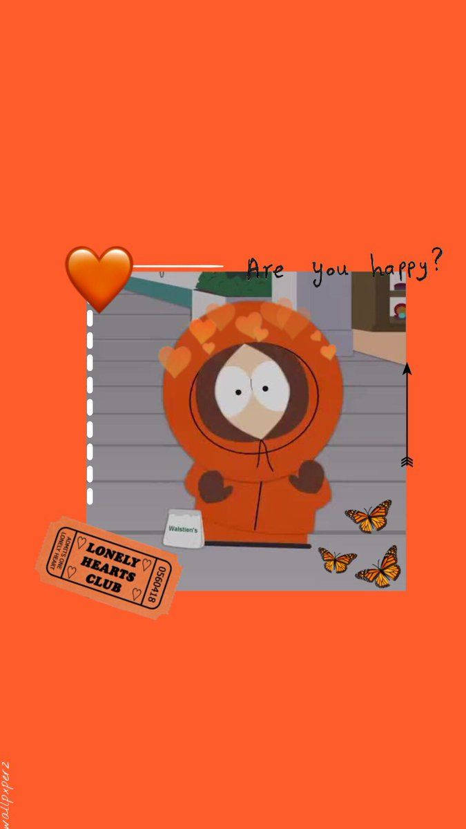 Kenny mccormick, orange hooded parka, butterflies, SD Phone Wallpaper