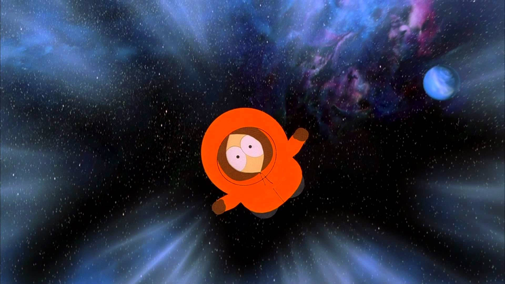 Kenny McCormick, orange parka, cosmic space, Full HD Desktop Wallpaper