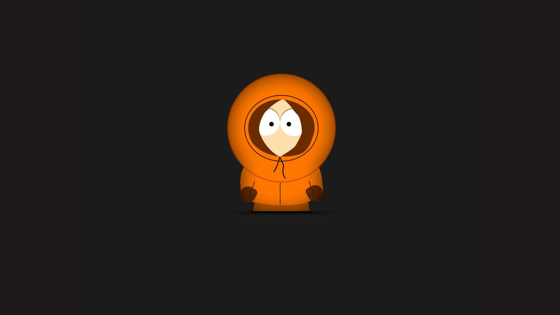 Kenny McCormick, orange hooded parka, dark background, Full HD Desktop Wallpaper