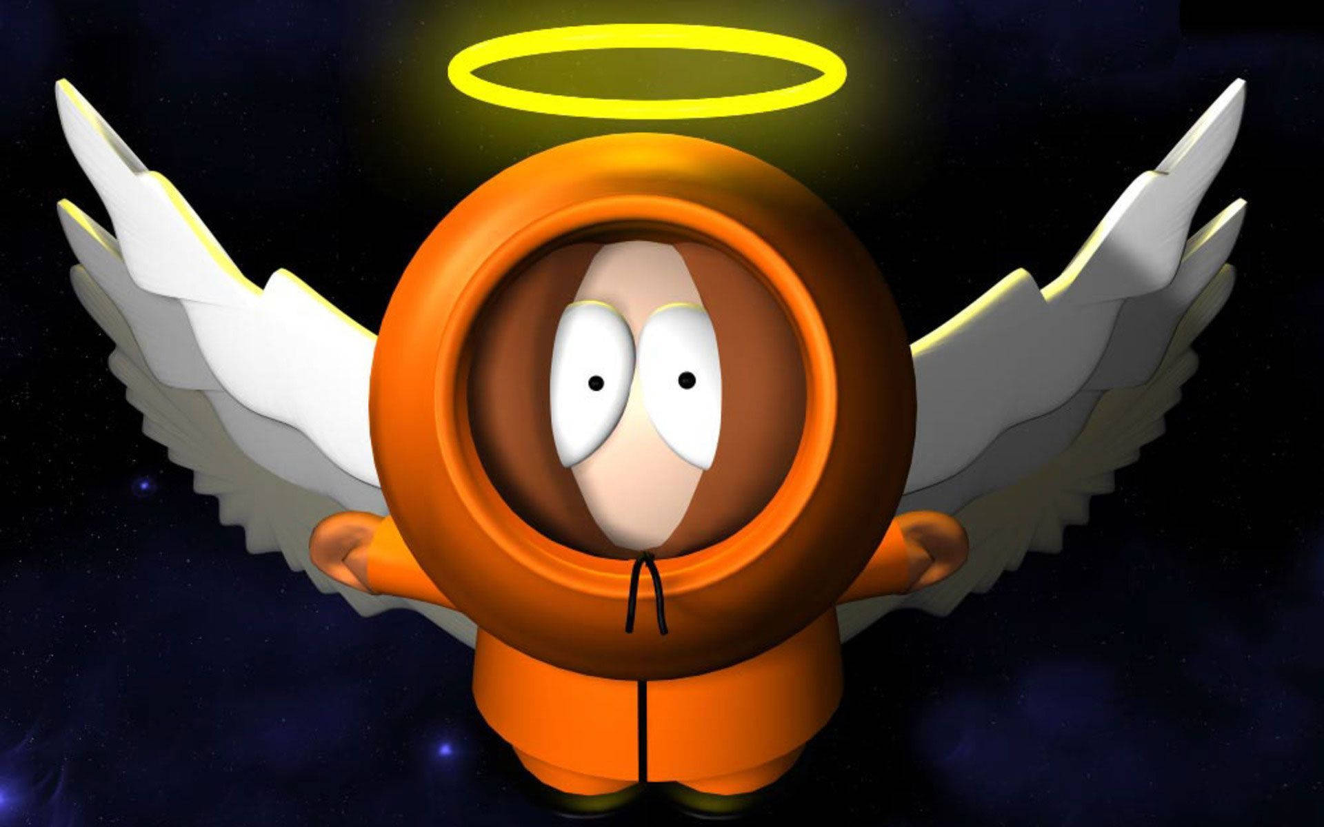 Kenny mccormick, orange hoodie, white wings, Full HD Desktop Wallpaper