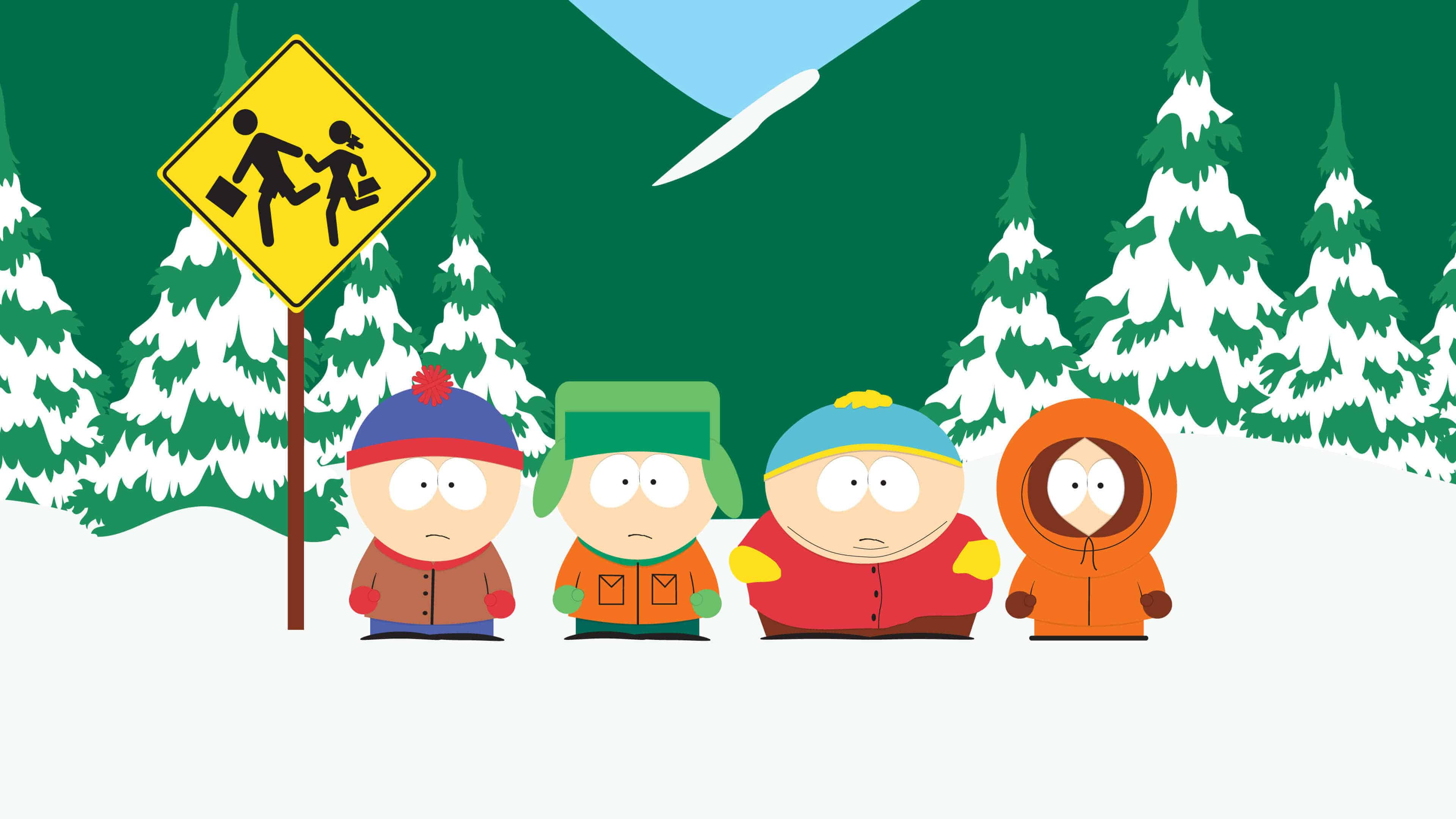 Kenny McCormick, snowy mountain, winter coats, 4K Desktop Wallpaper