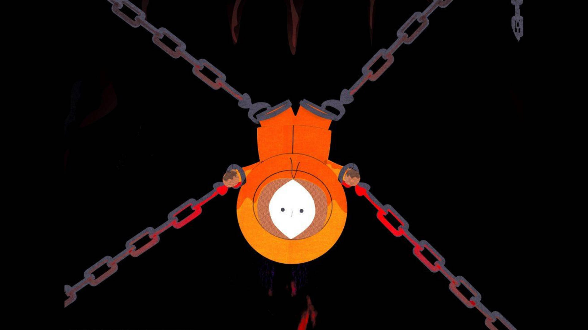 Kenny McCormick, orange hoodie, chains, Full HD Desktop Wallpaper