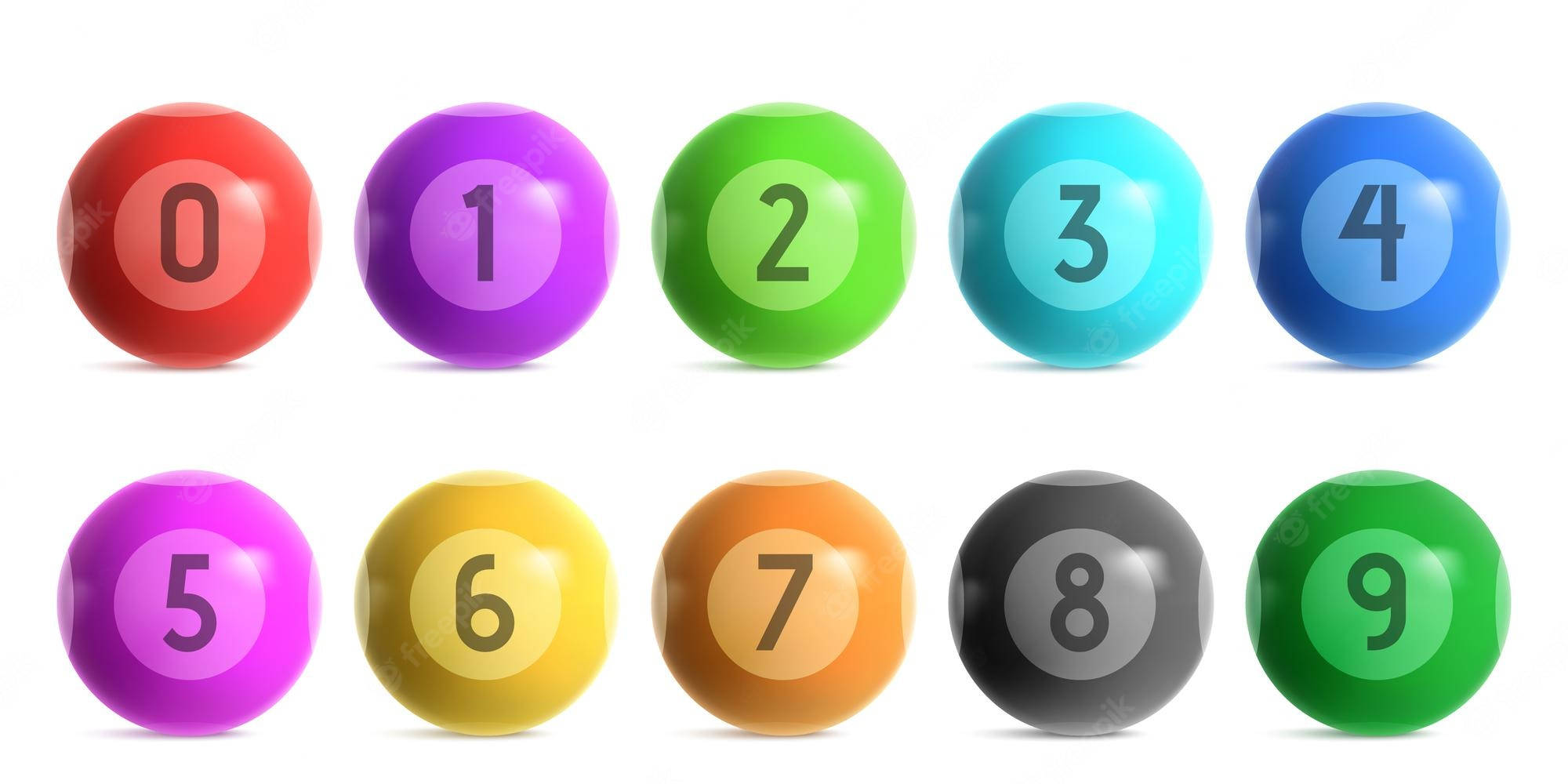 Keno, colored number balls, rainbow colors, Full HD Desktop Wallpaper