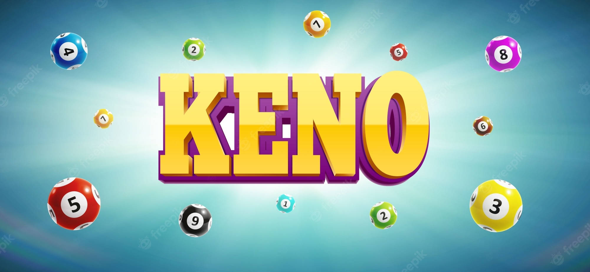 Keno, yellow, colorful numbered balls, Full HD Desktop Wallpaper