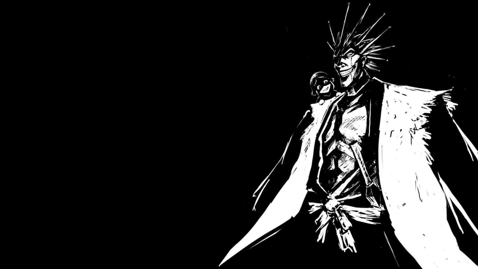 Kenpachi Zaraki, spiked hair, wide grin, Full HD Desktop Wallpaper