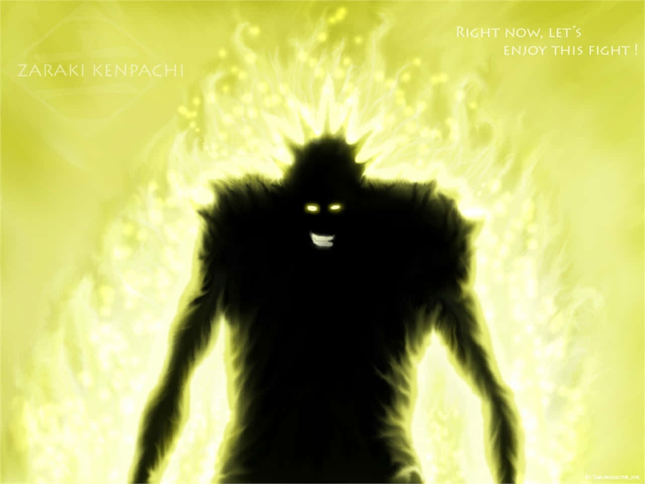 Kenpachi Zaraki, yellow energy, glowing eyes, HD Desktop Wallpaper