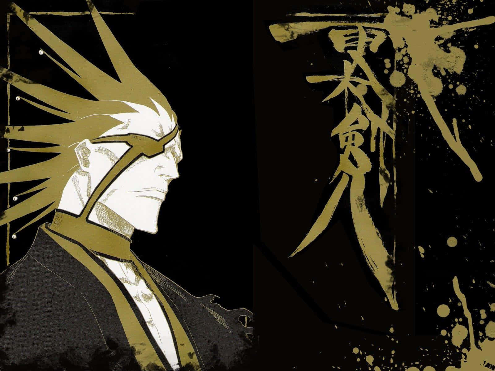 Kenpachi Zaraki, spiky white hair, gold accents, HD Desktop Wallpaper