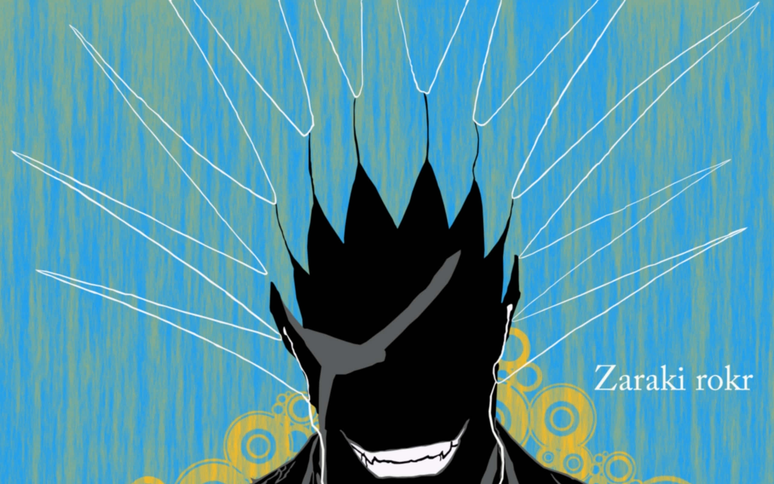 Kenpachi Zaraki, spiky black hair, wide grin, 2K Desktop Wallpaper