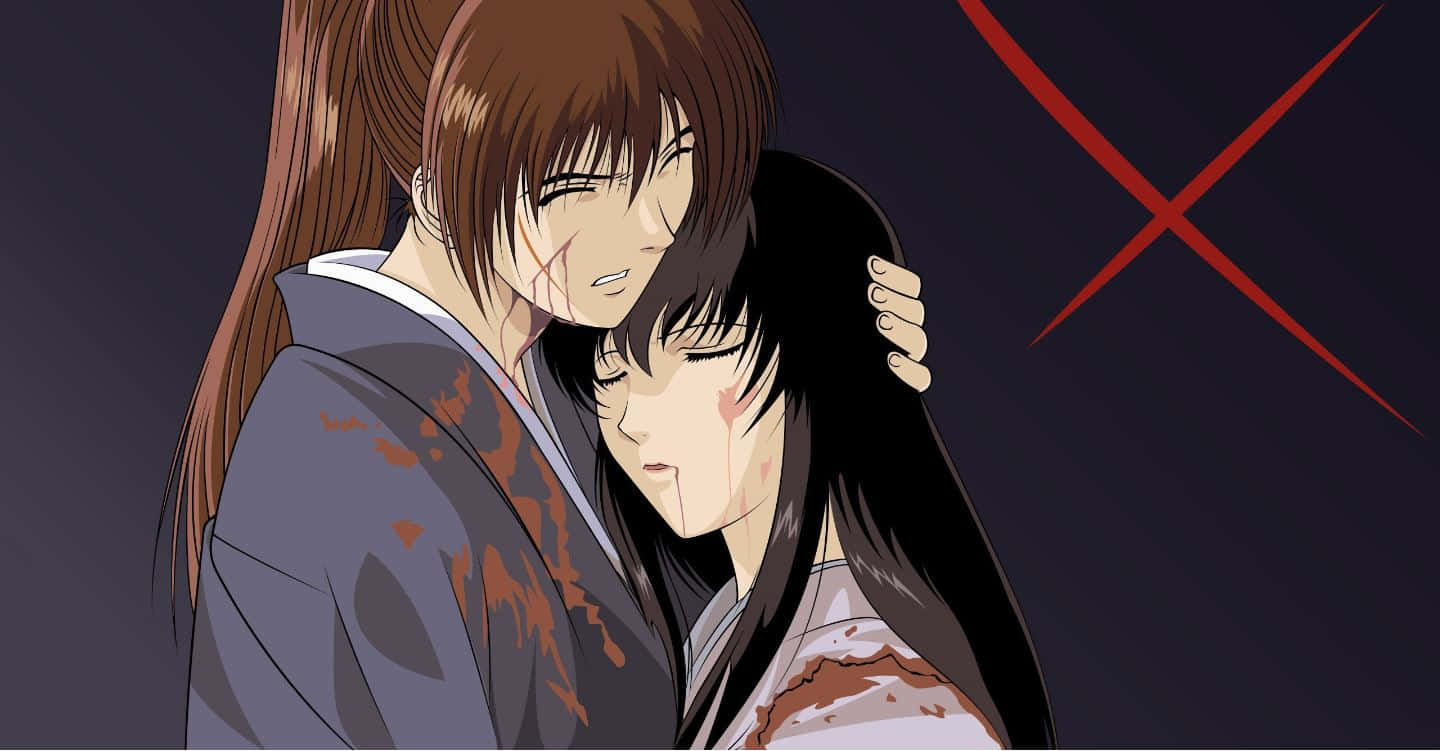 Kenshin, Kaoru, red X, HD Desktop Wallpaper