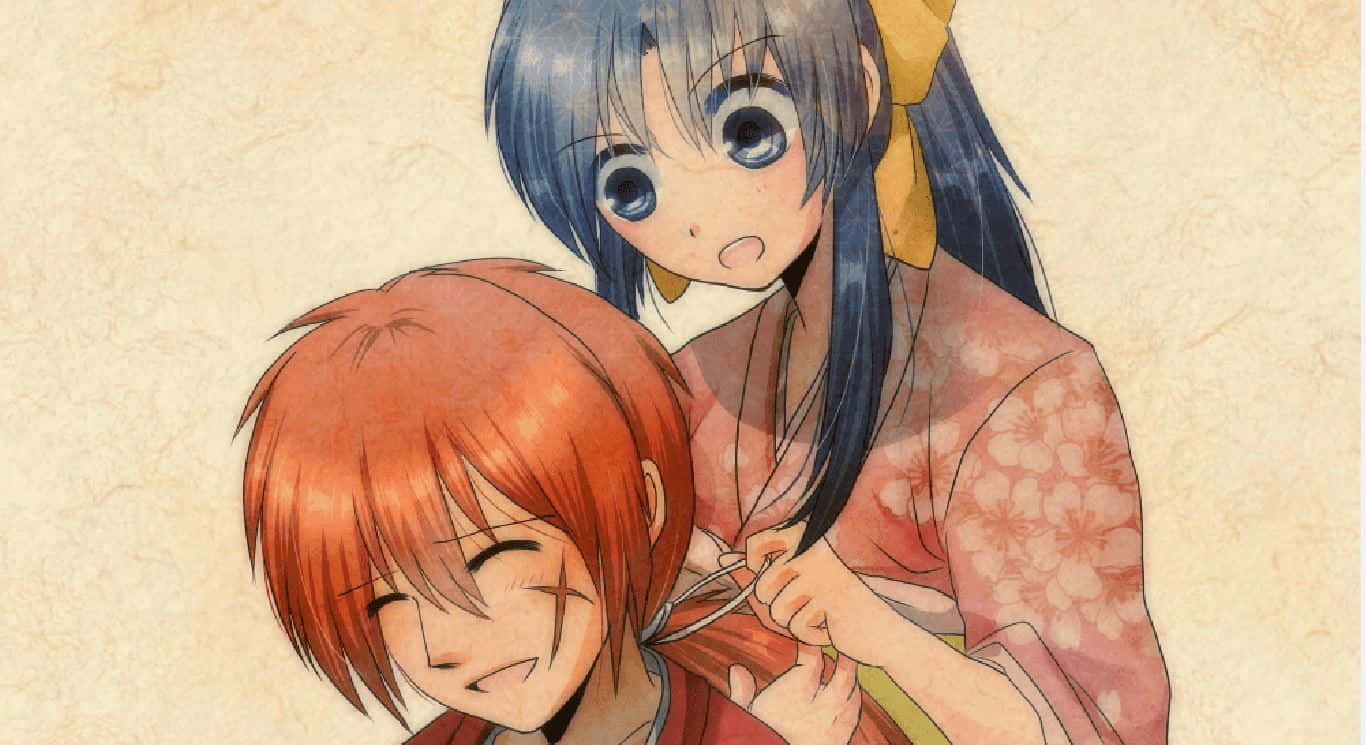 Kenshin, Kaoru, traditional kimonos, HD Desktop Wallpaper