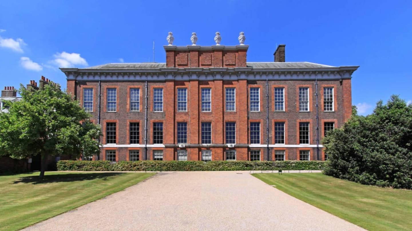 Kensington Palace, red brick mansion, white trim, HD Desktop Wallpaper