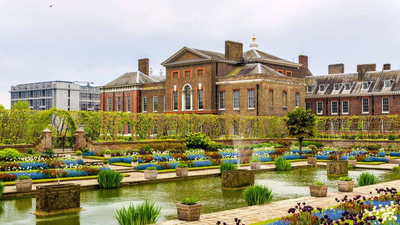 Kensington Palace, formal garden, geometric flowerbeds, HD Desktop Wallpaper