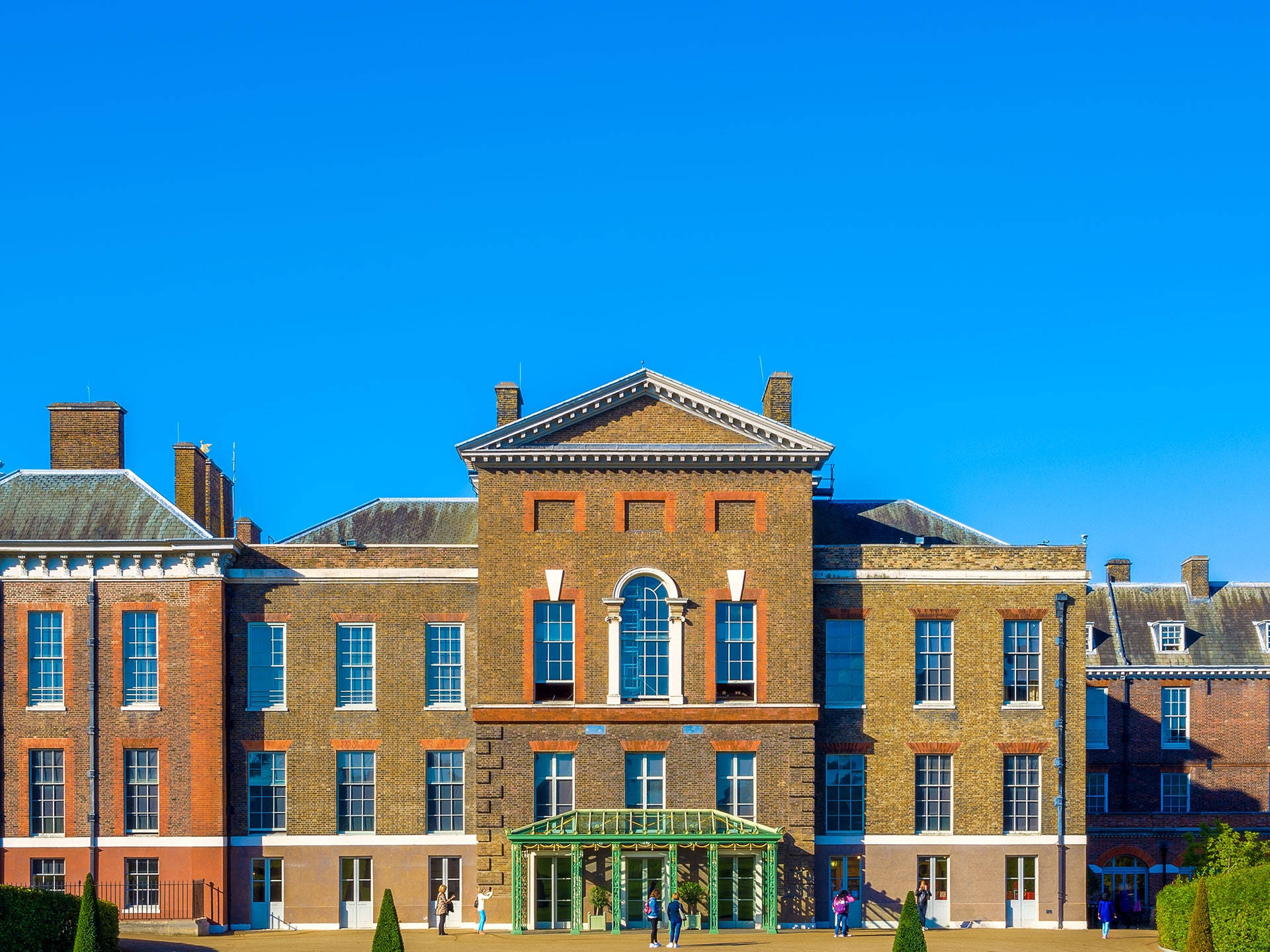 Kensington Palace, bright blue, classical architecture, Full HD Desktop Wallpaper