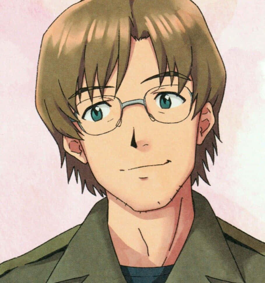 Kensuke Aida, pink background, glasses, SD Phone Wallpaper