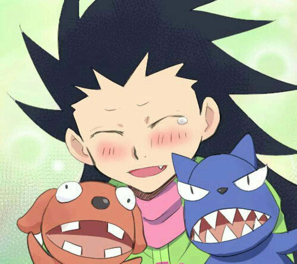 Kensuke Midorikawa, spiky black hair, red dog, SD Desktop Wallpaper