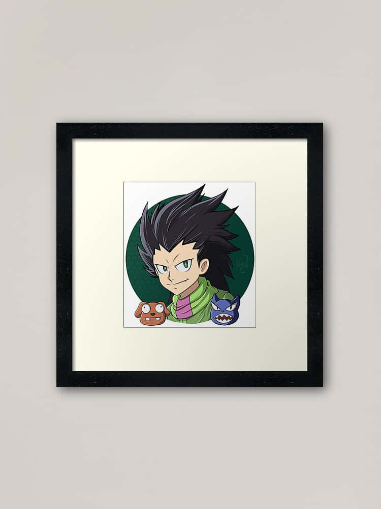 Kensuke Midorikawa, spiky-haired boy, two small monster companions, SD Phone Wallpaper