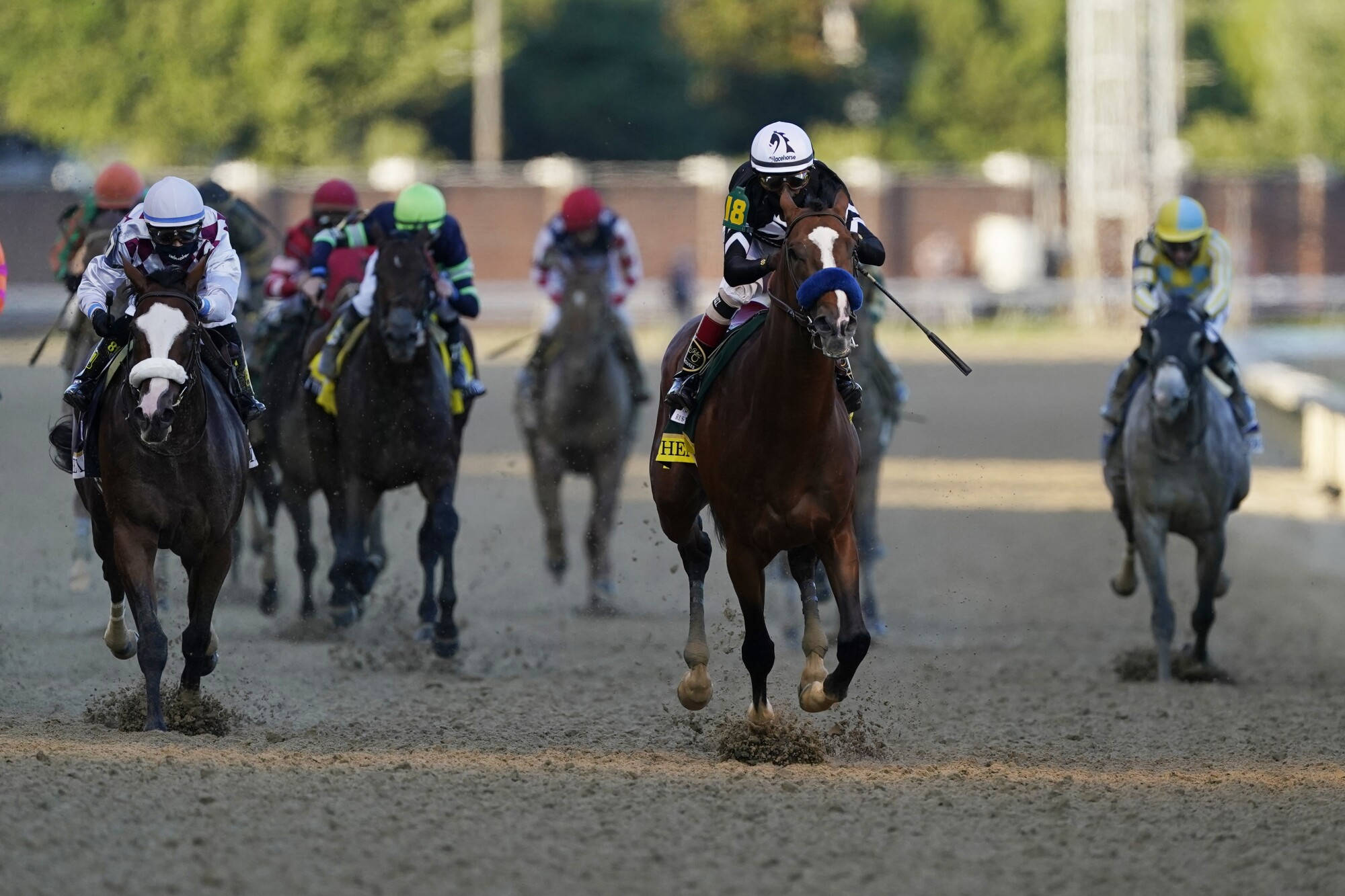 Kentucky Derby, thoroughbreds, colorful silks, Full HD Desktop Wallpaper