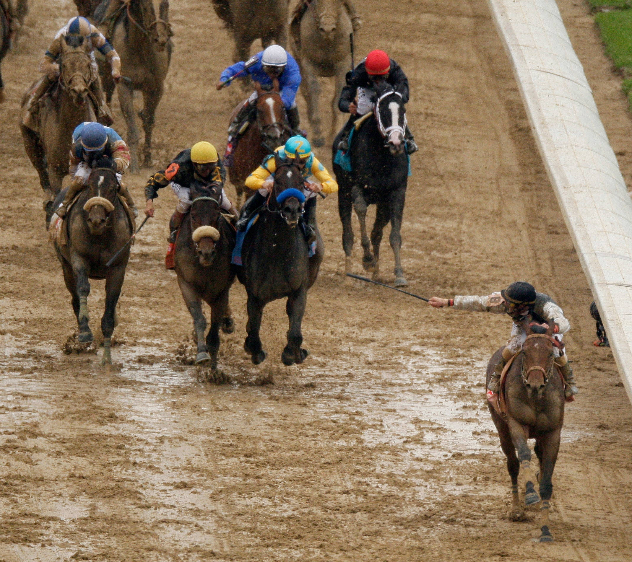 Kentucky Derby, jockeys, colorful silks, Full HD Desktop Wallpaper
