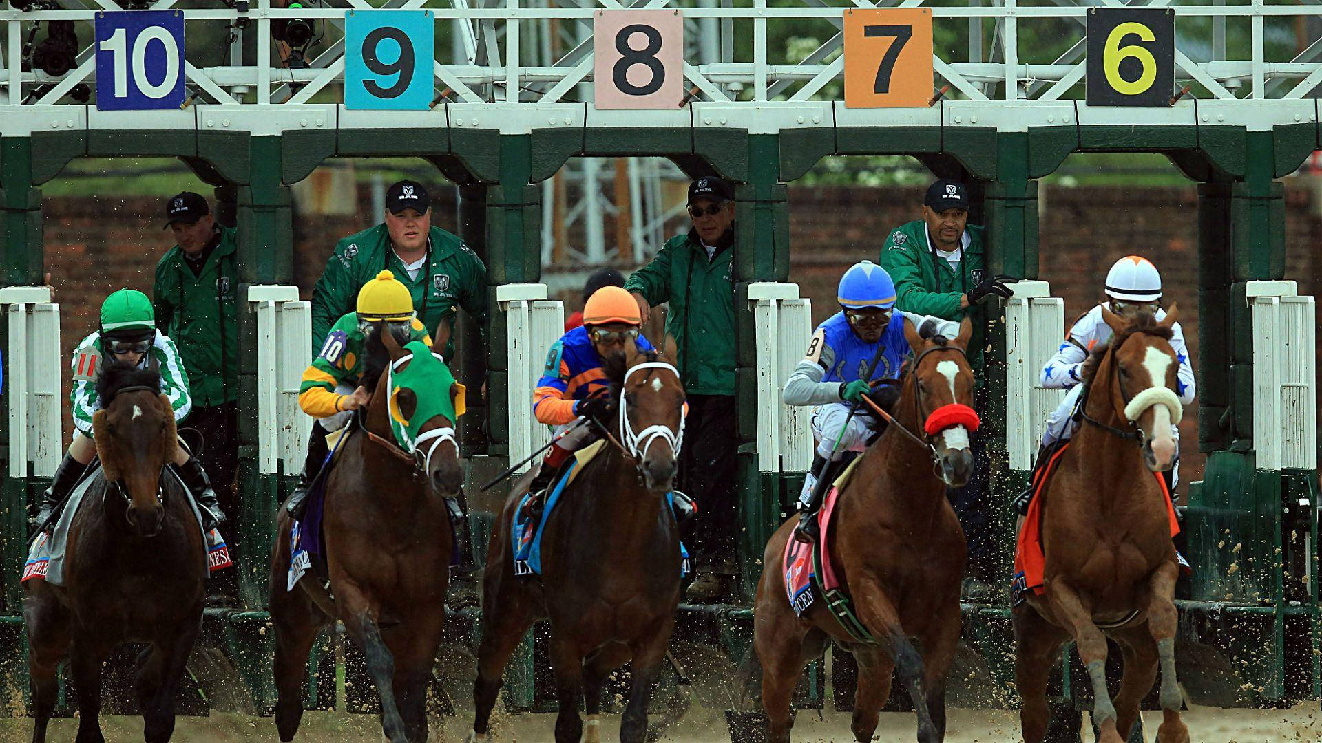 Kentucky Derby, jockeys, colorful silks, Full HD Desktop Wallpaper