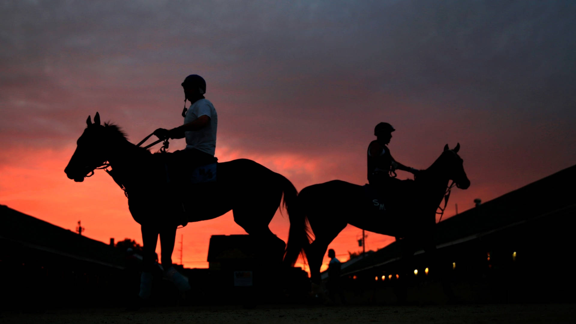 Kentucky Derby, horse silhouette, jockeys, Full HD Desktop Wallpaper