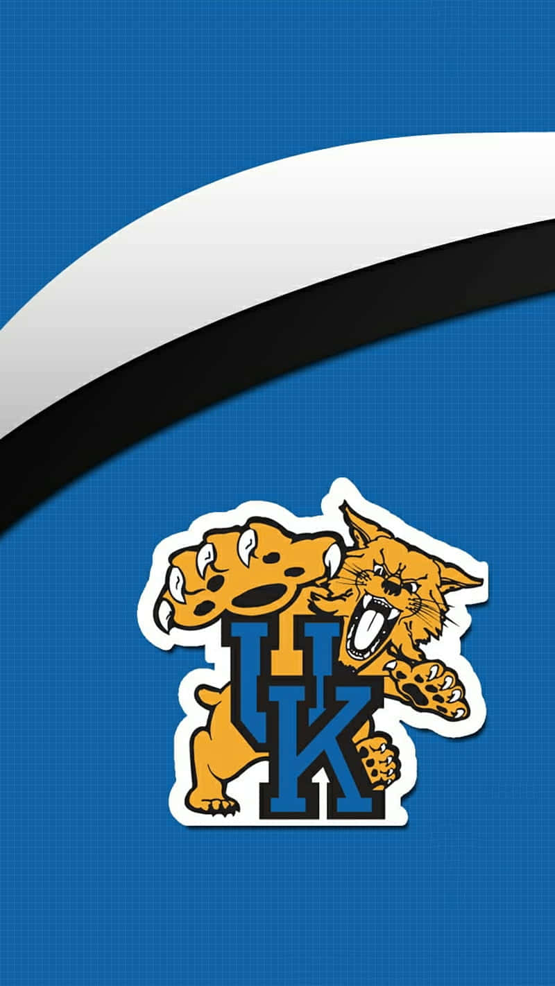 Kentucky Wildcats, blue background, white and black swoosh, HD Phone Wallpaper