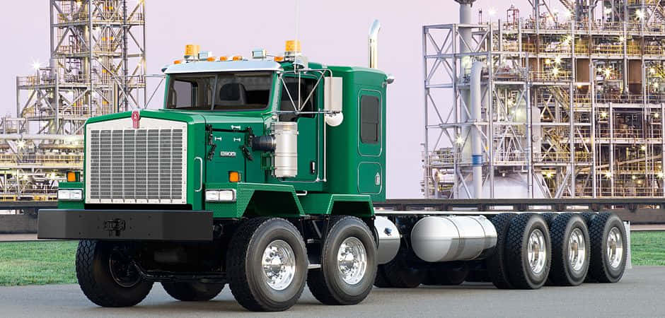 Kenworth C500, green, chrome wheels, SD Desktop Wallpaper